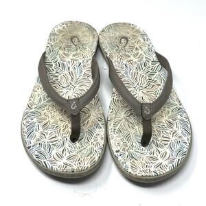 Olukai Ho'Opio Thong Flip Flop Sandals Brown Women’s 10